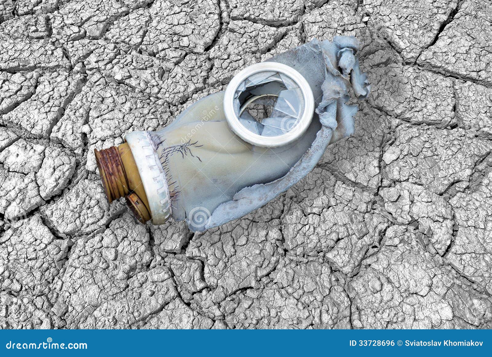 Dirty Broken Gas Mask on Cracks Stock Photo Image of pollution