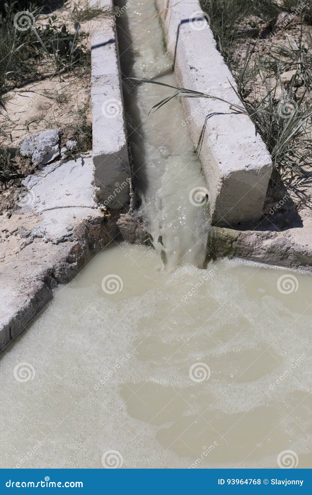 Dirty Brown Water Flowing Down The Gutter In Cleaning The Pool. Stock Photo - Image of dirty How To Clean Brown Pool Water