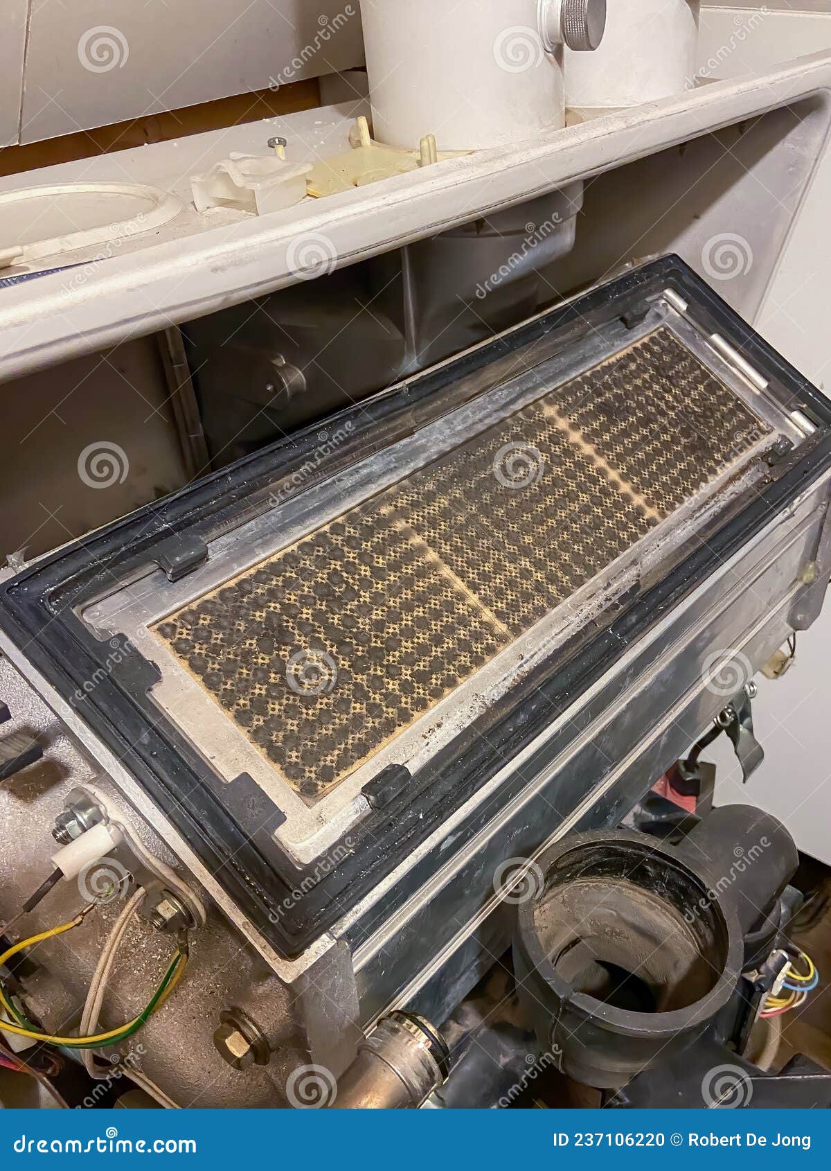 Dirty Burner of a Gas Boiler Stock Photo Image of heating, control