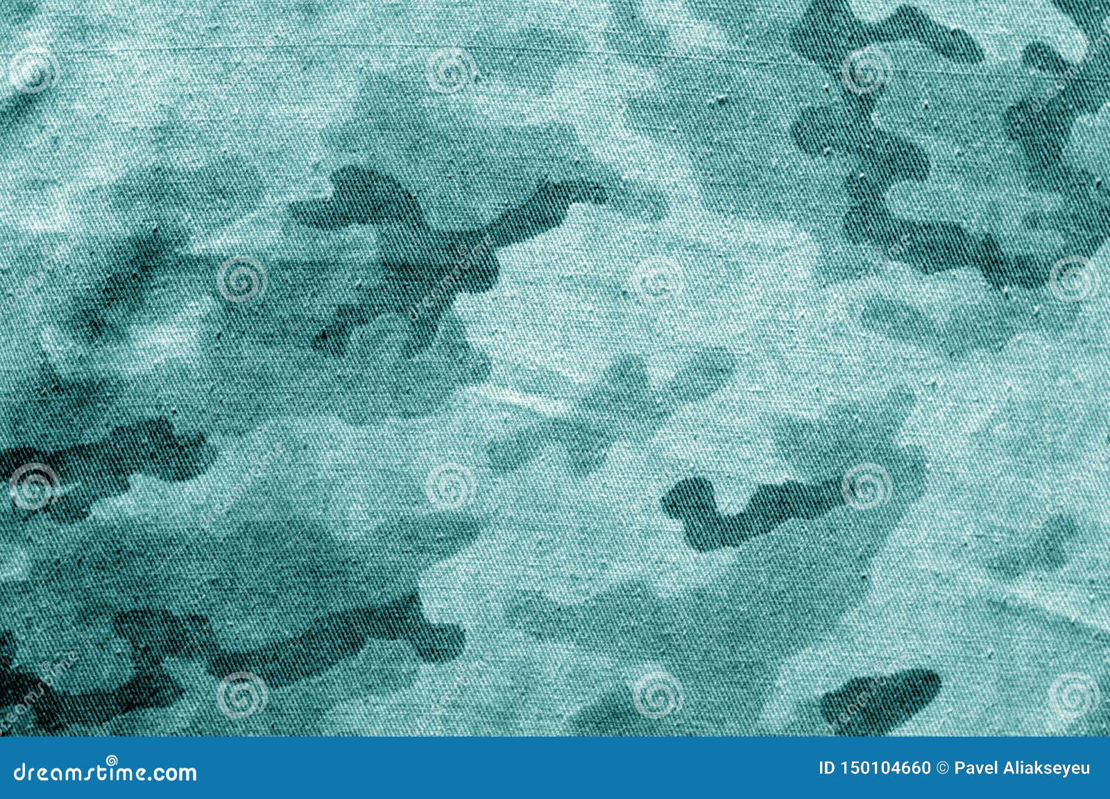 Dirty Camouflage Cloth in Cyan Tone Stock Photo - Image of closeup ...