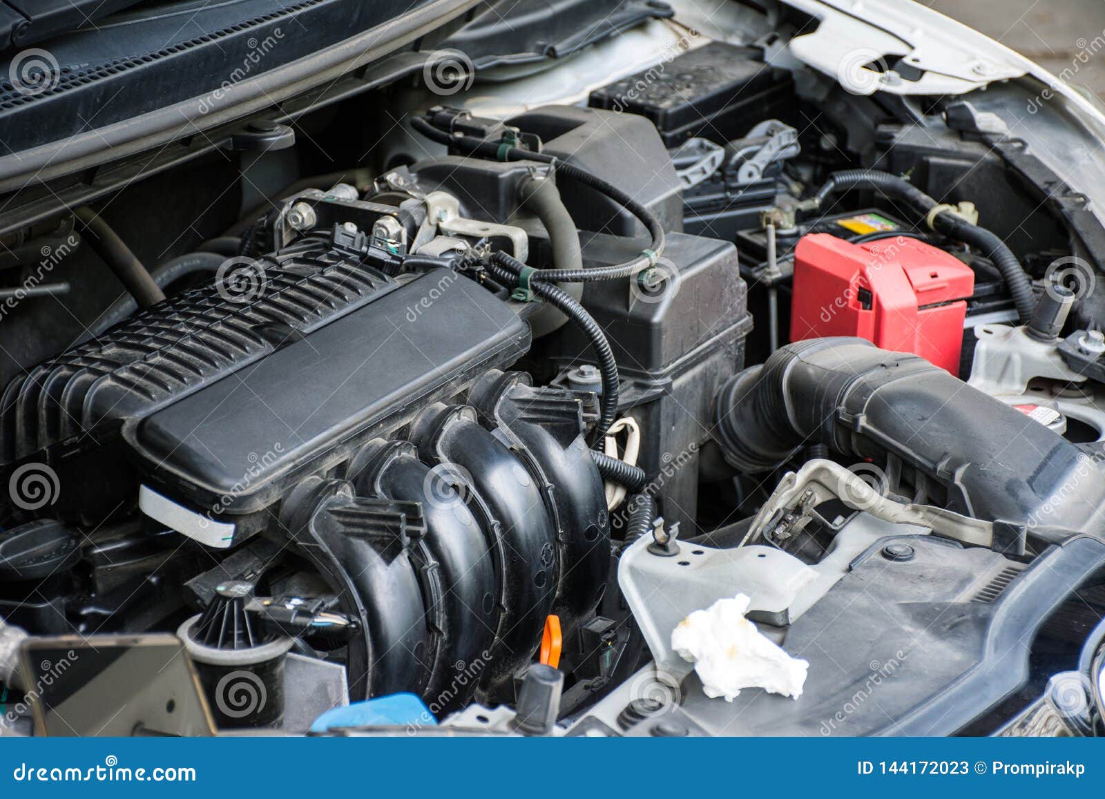 Dirty car engine with dust stock image. Image of industrial 144172023