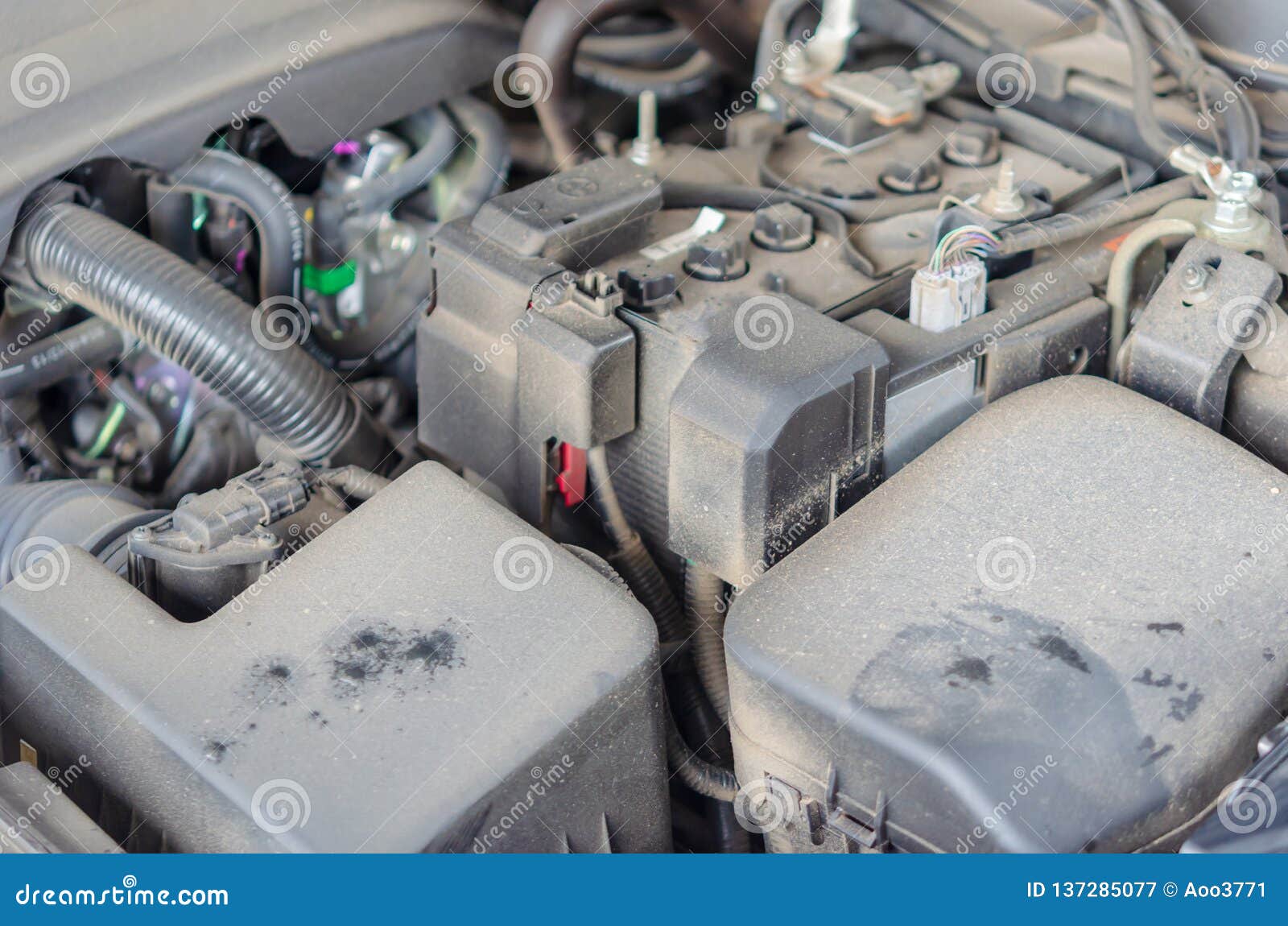 Dirty car engine stock image. Image of engine, equipment 137285077