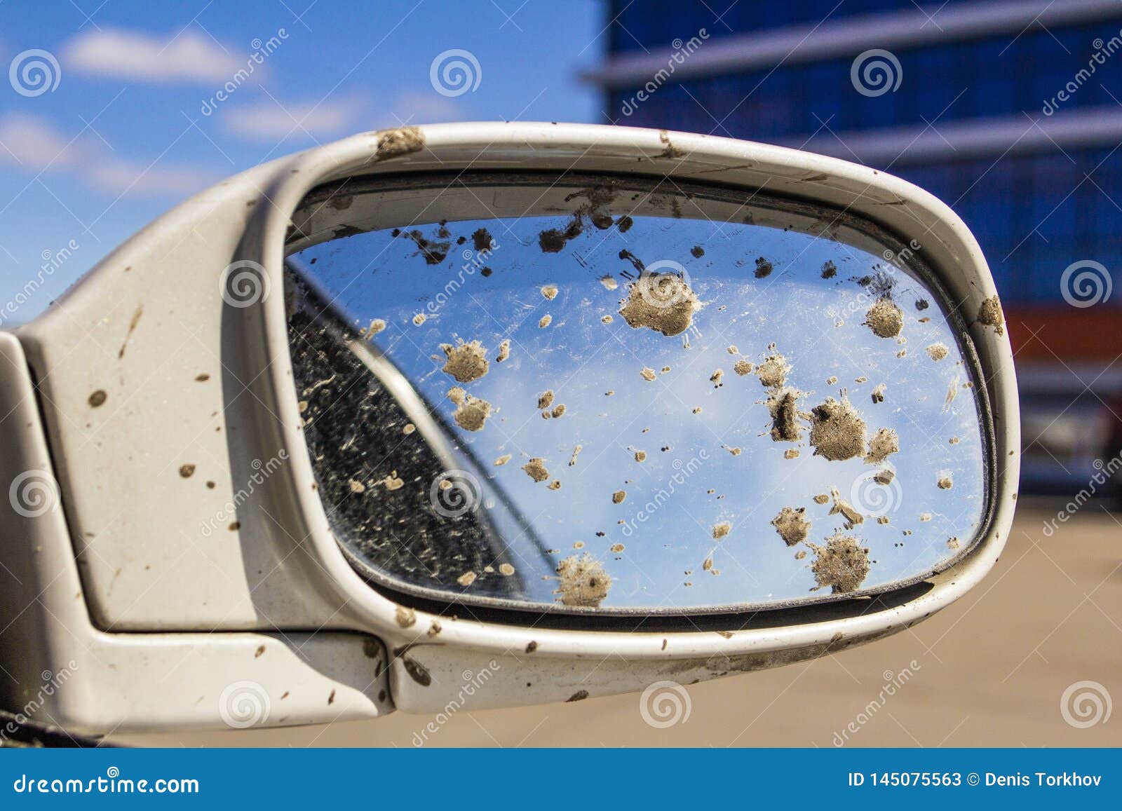 Dirty car rear view mirror stock image. Image of mirro 145075563