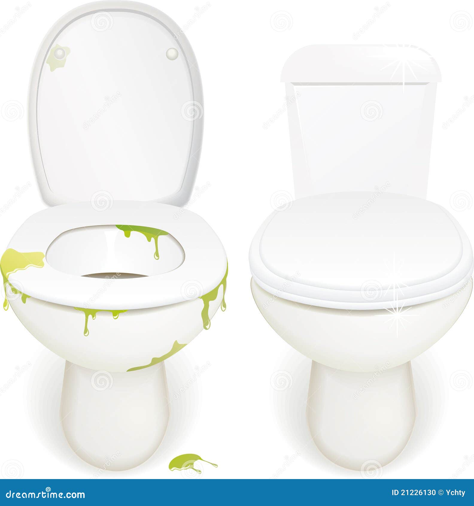 Dirty And Clean Toilets In Vector Stock Vector Illustration of shit