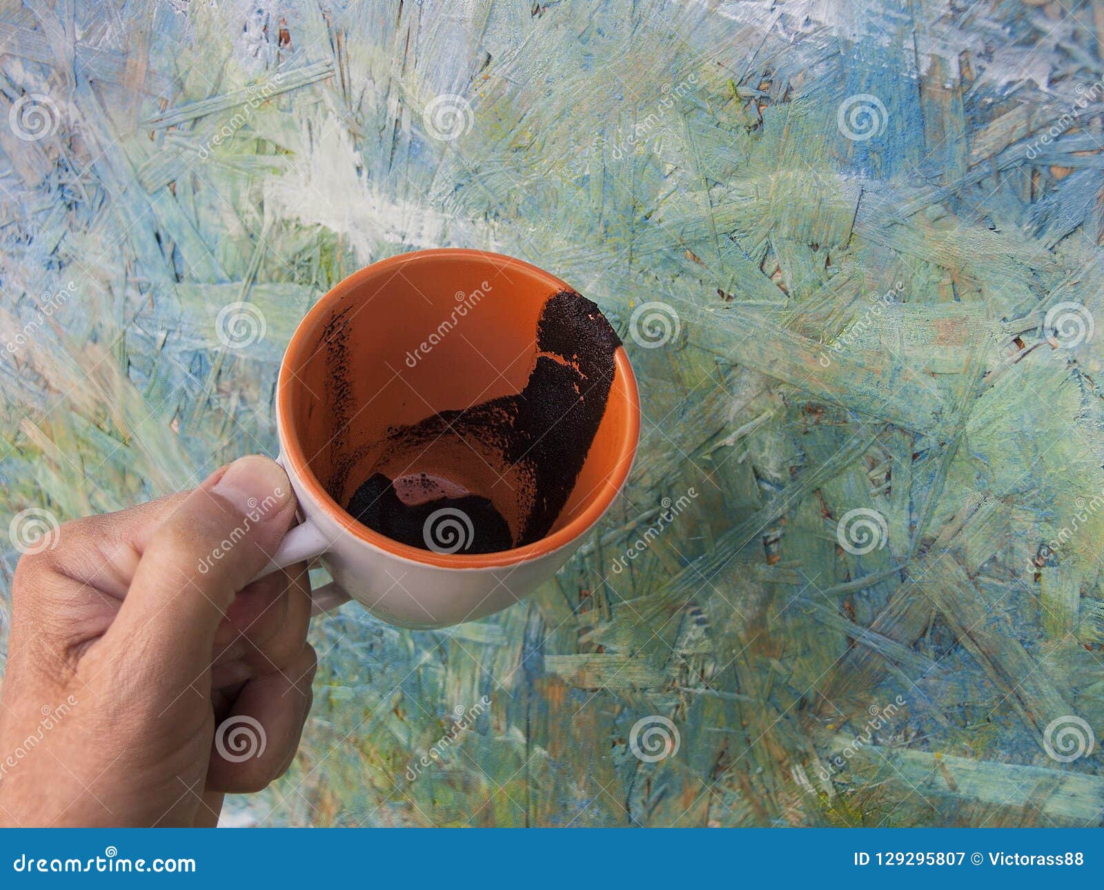 Dirty coffee cup stock image. Image of closeup, human 129295807
