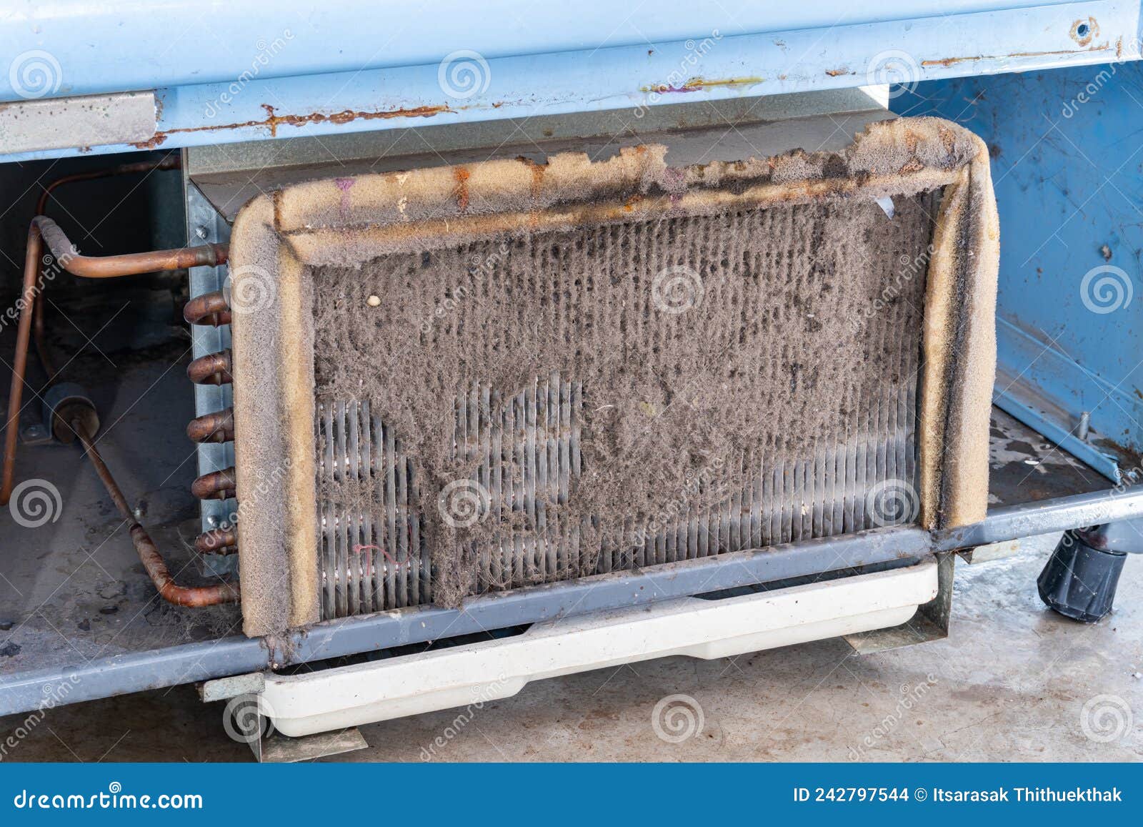 Dirty Condensing and Air Conditioning System Stock
