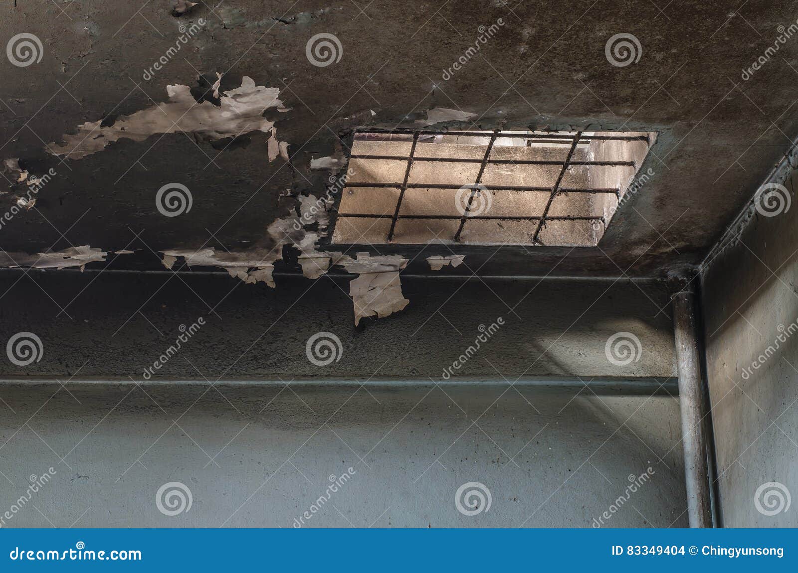 Dirty Cracked Paint Grungy Ceiling Stock Photo Image of ceiling