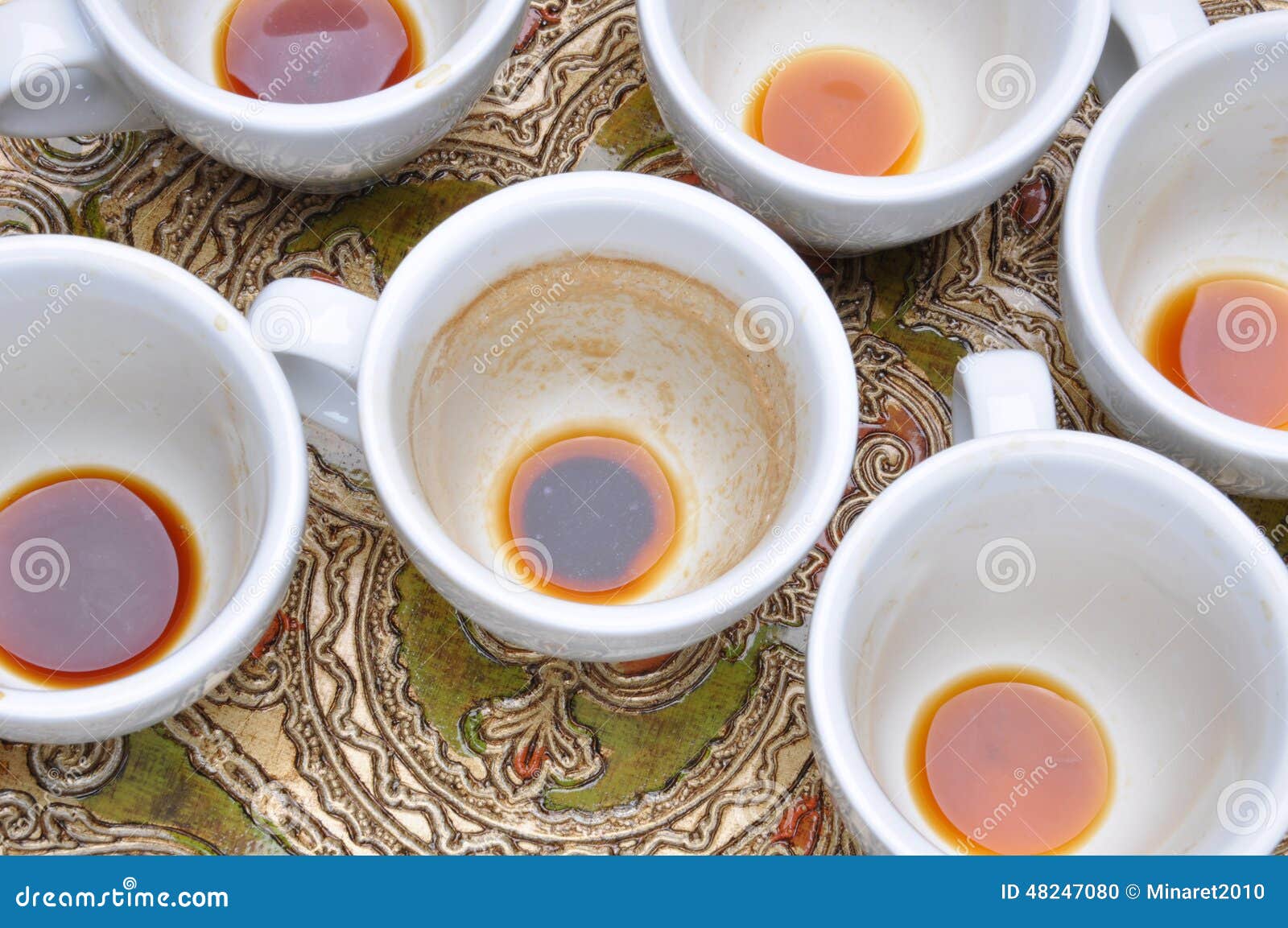 Dirty cups after coffee stock photo. Image of used, coffee 48247080