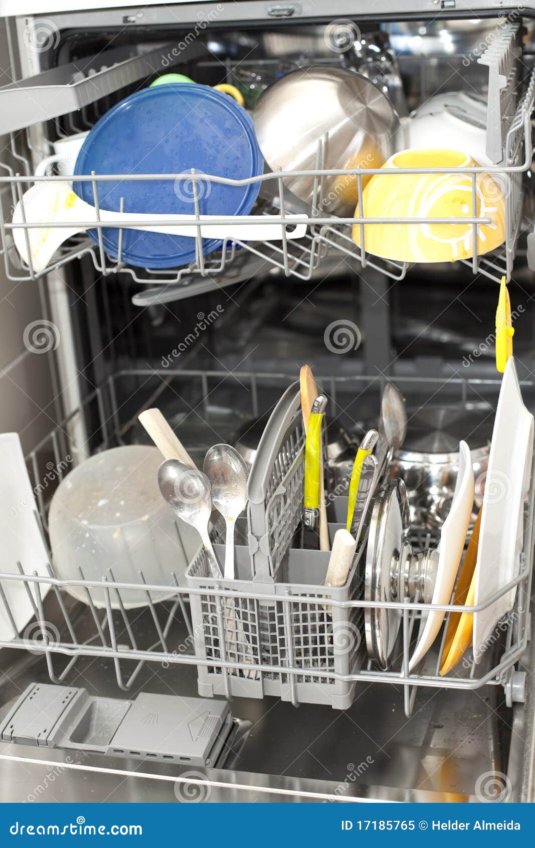 Dirty Dishes in the Dishwasher Stock Image Image of utensil
