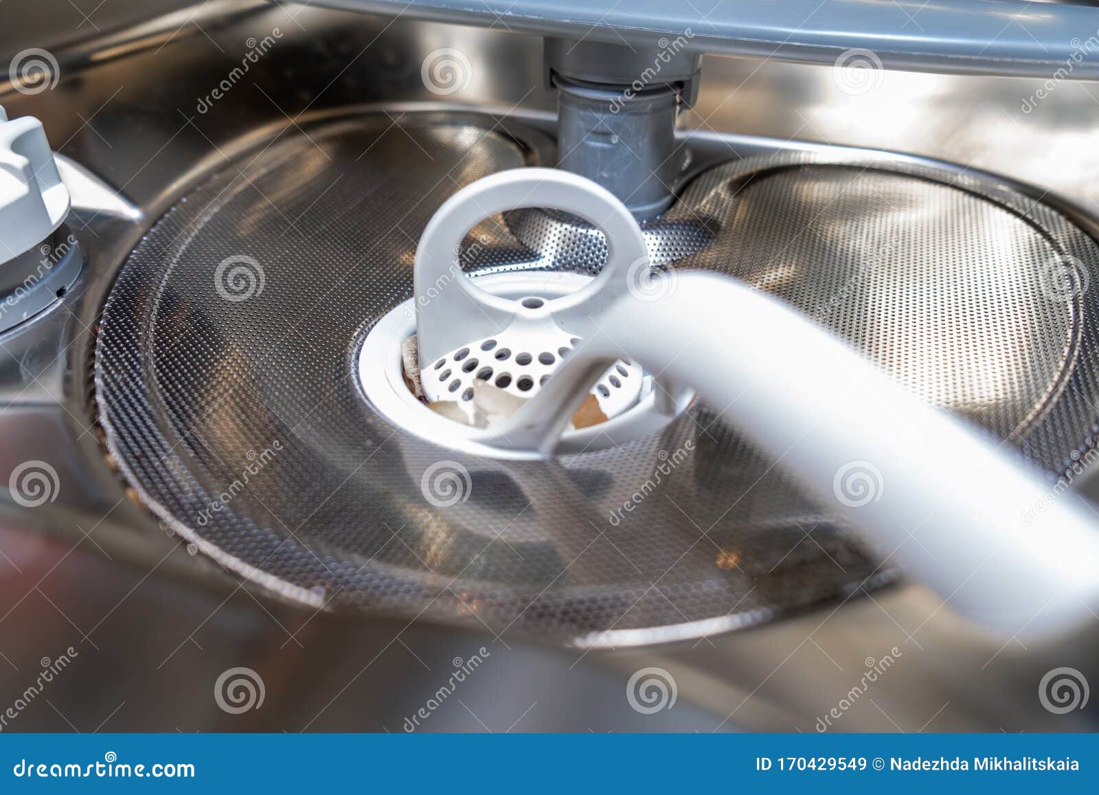 Dirty Filter of Dishwasing Machine Close Up, Maintenance of a Kitchen