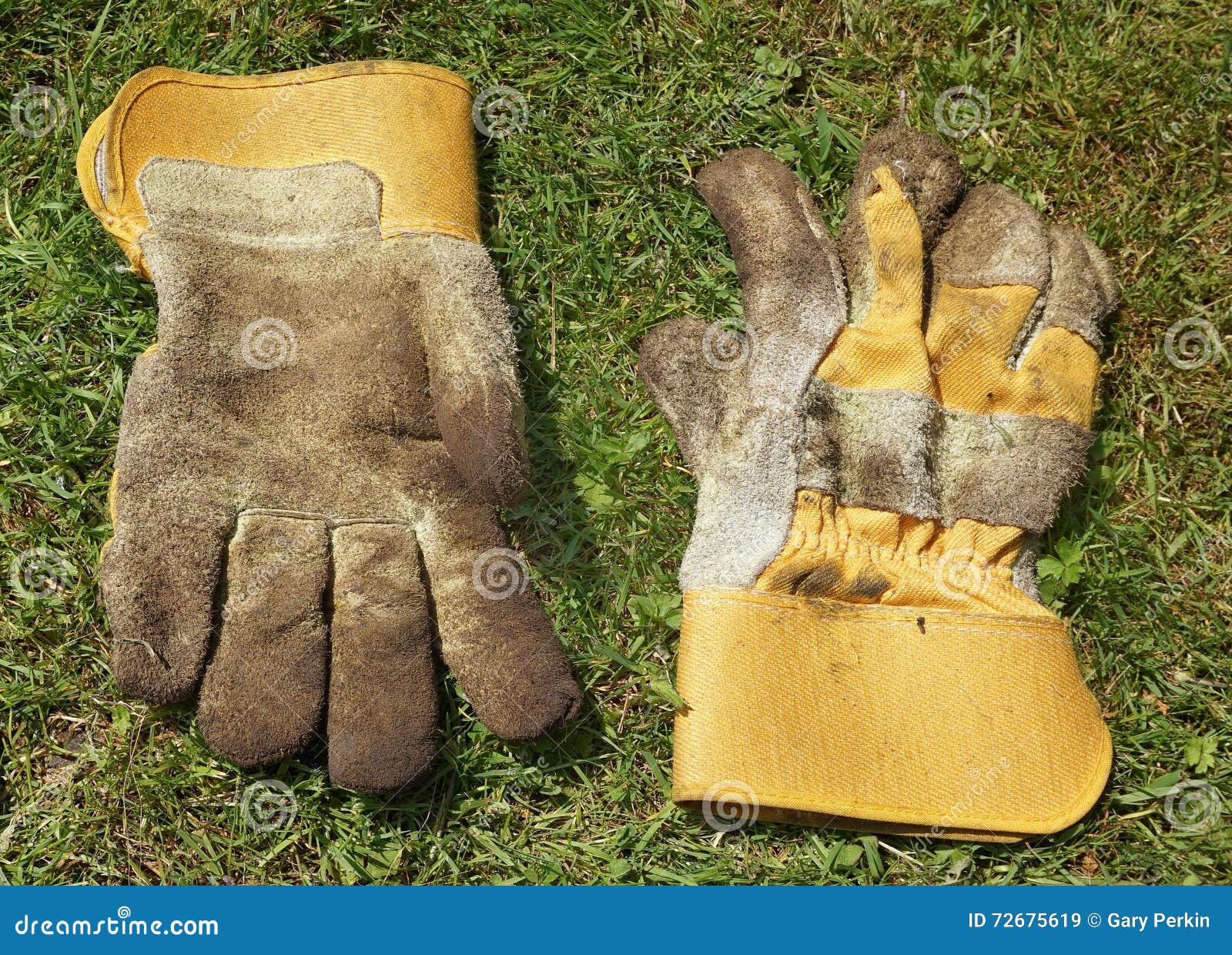 Dirty gardening gloves stock image. Image of weed, grass 72675619