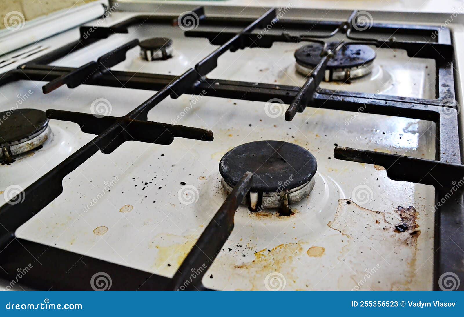 Dirty Gas Stove. Unwashed Stove Burners Stock Image Image of bumper
