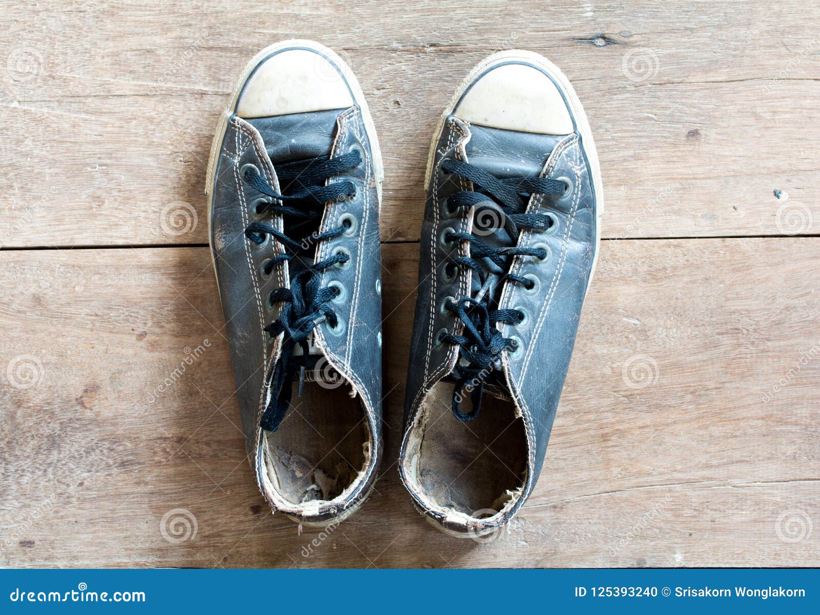 Dirty Gym Old Shoes on Wooden Stock Photo - Image of country, shoelaces ...