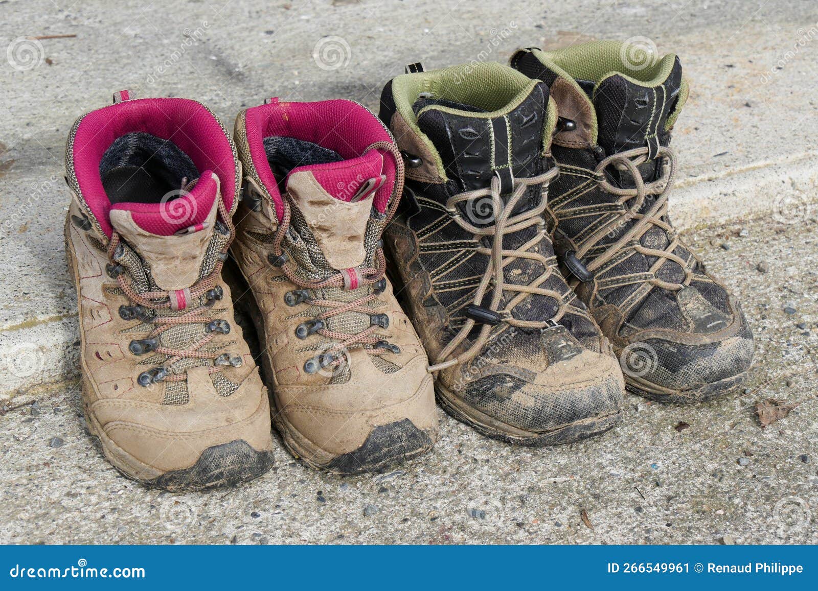 Dirty Hiking Boots , Man and Woman Stock Image Image of walking
