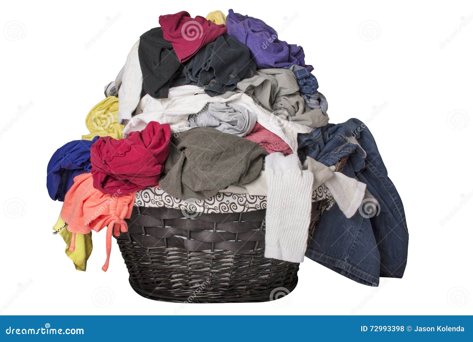 dirty laundry in basket