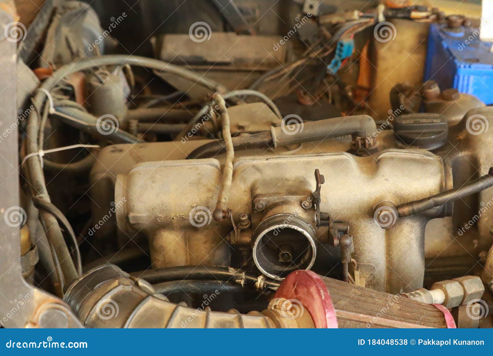 Dirty old car engine stock photo. Image of metallic 184048538