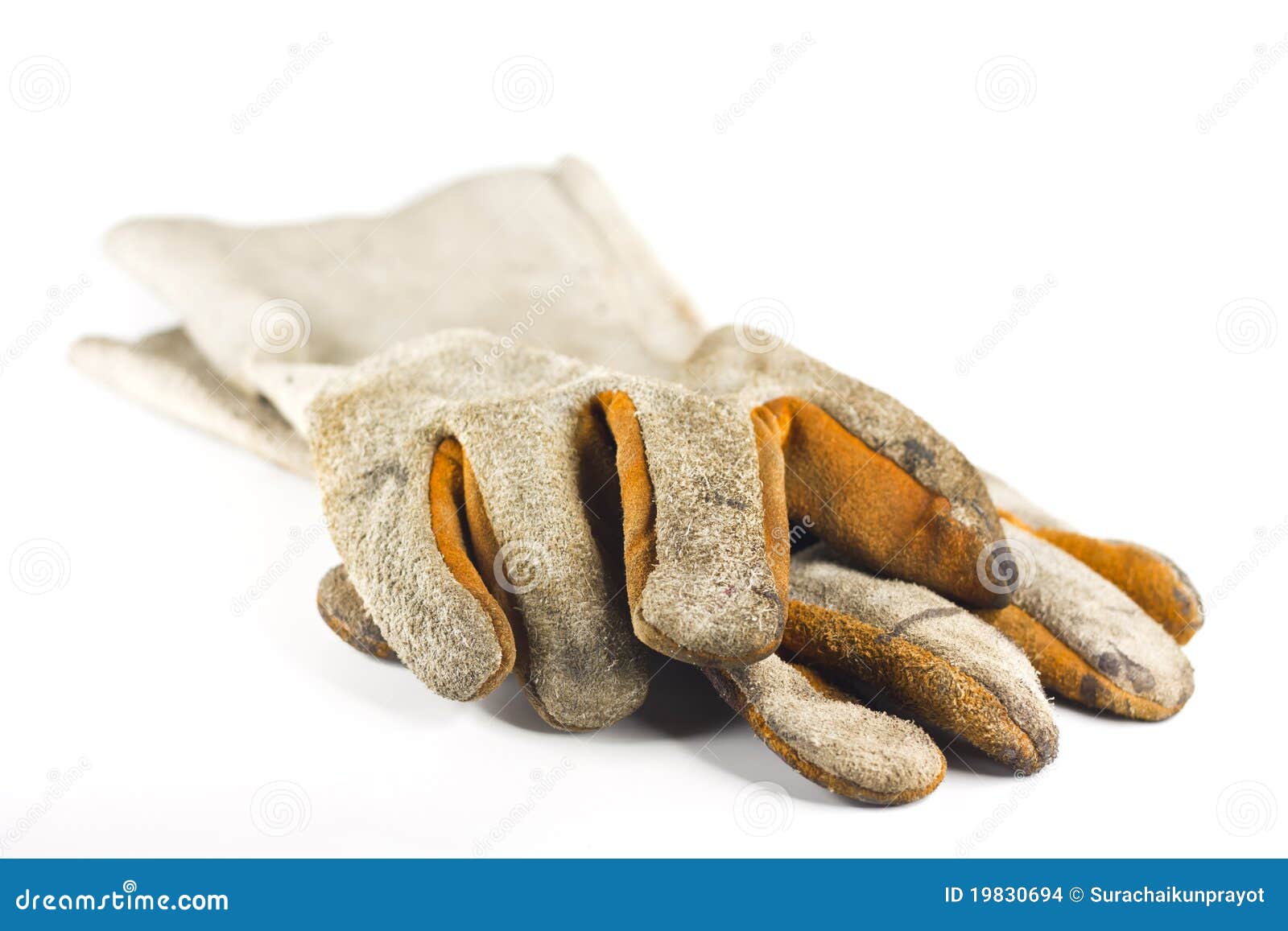 Dirty old leather gloves stock photo. Image of labor 19830694