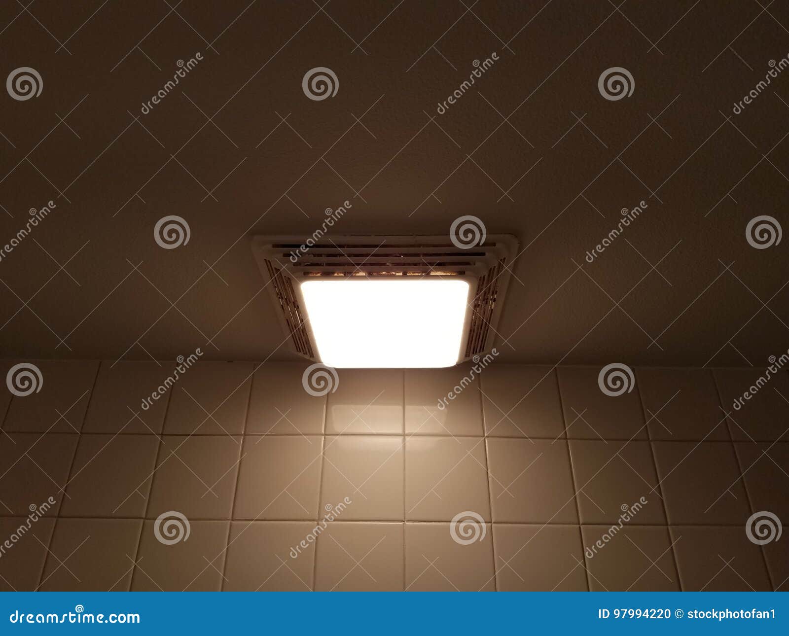 Dirty Overhead Bathroom Light Stock Photo Image Of Bright