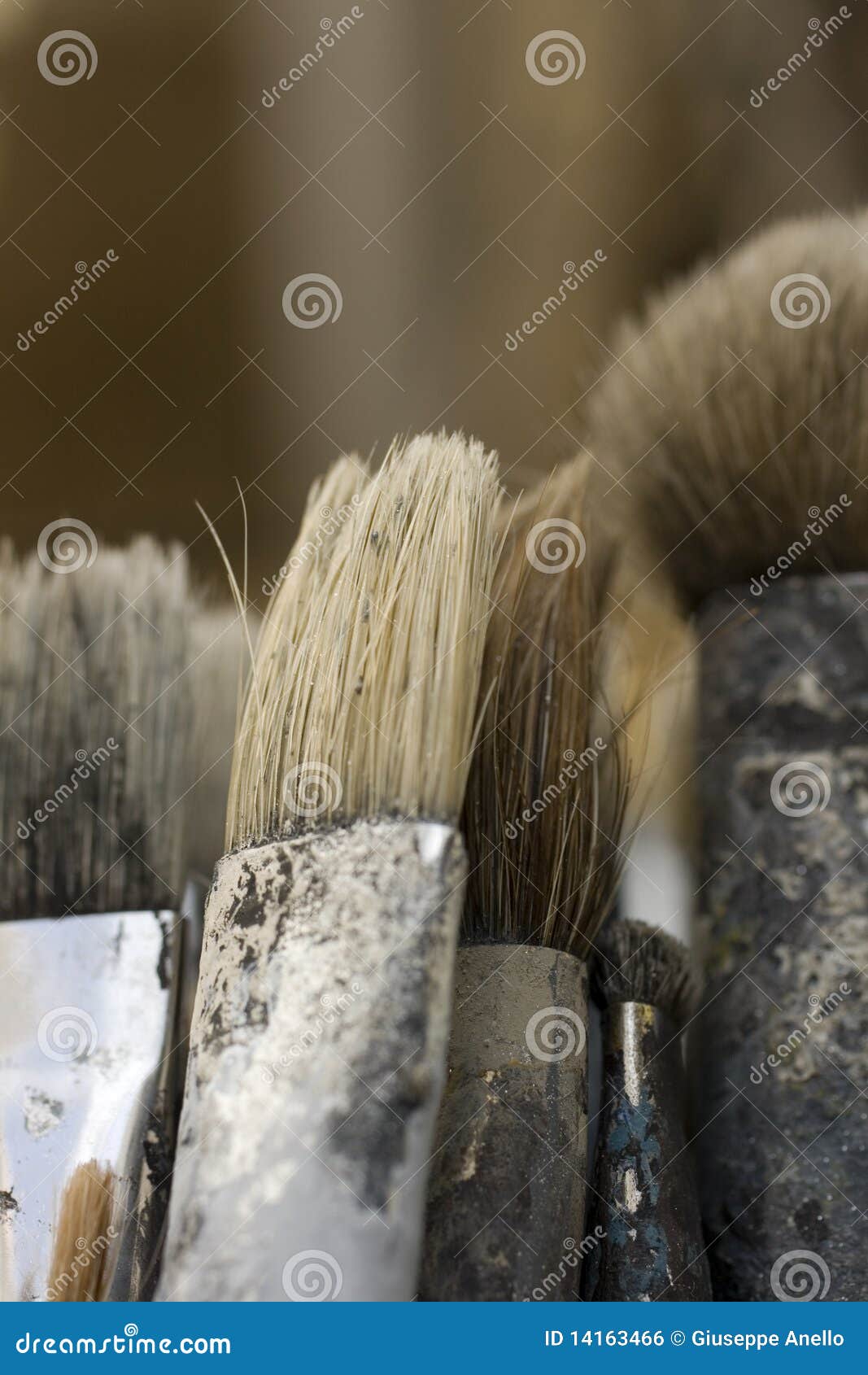 Dirty Paint brushes stock photo. Image of paintings, life 14163466