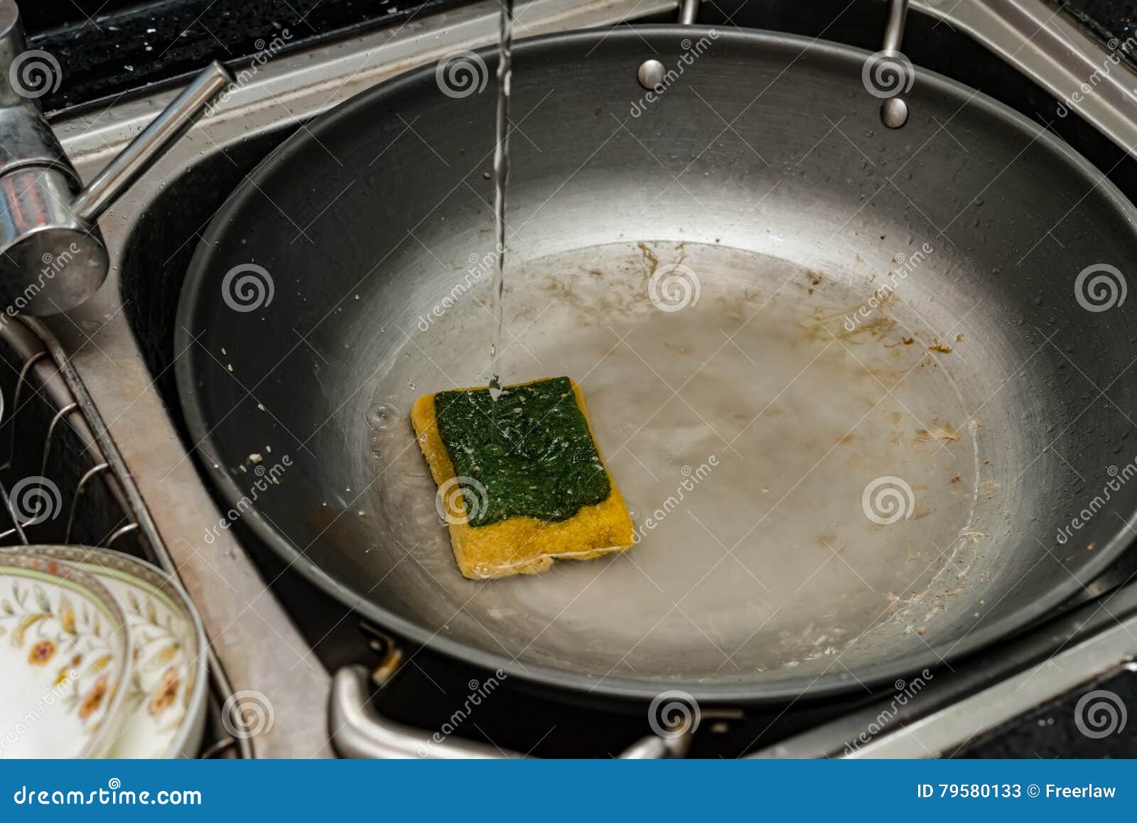 A Dirty Pan in the Kitchen Sink Stock Image Image of soap, cleaner
