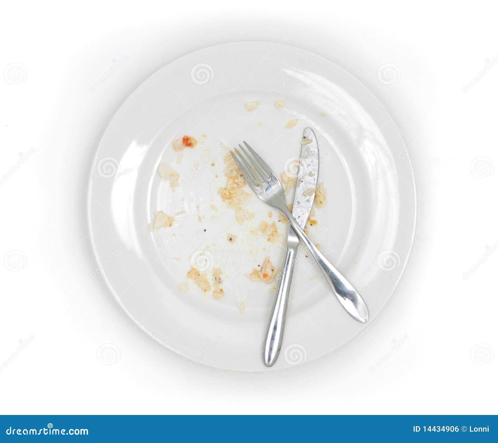 Dirty plate from above stock photo. Image of messy, empty 14434906