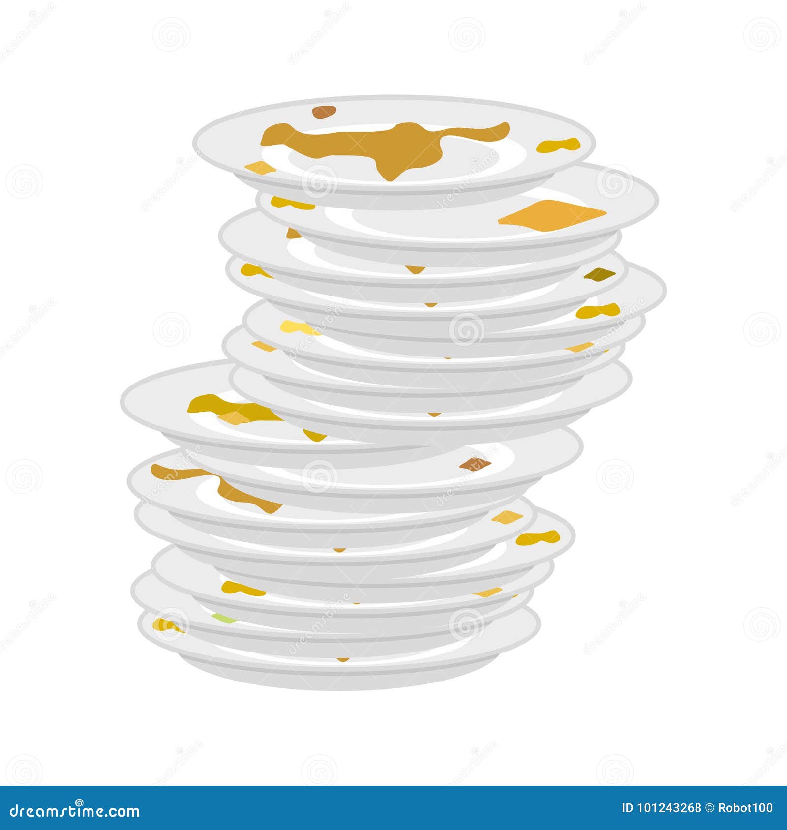 dirty plates stack . unclean dishes.  