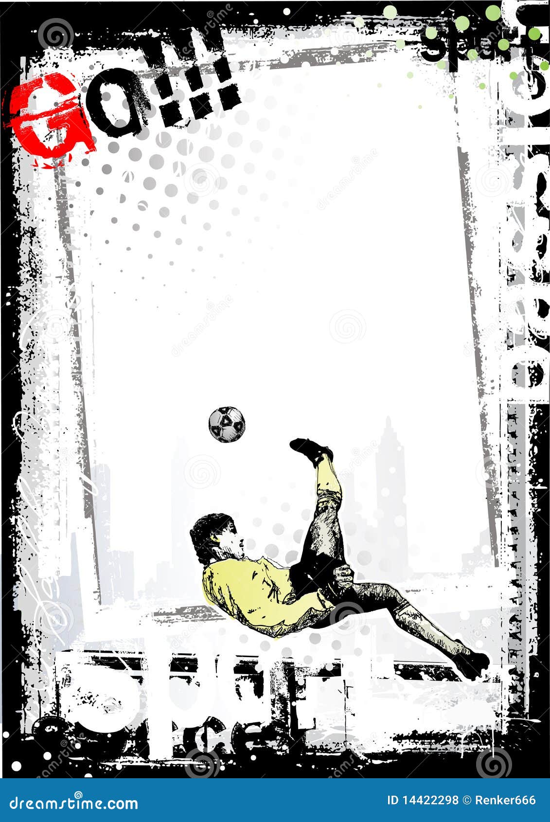 Dirty Soccer Poster Background 5 Stock Vector Illustration of game