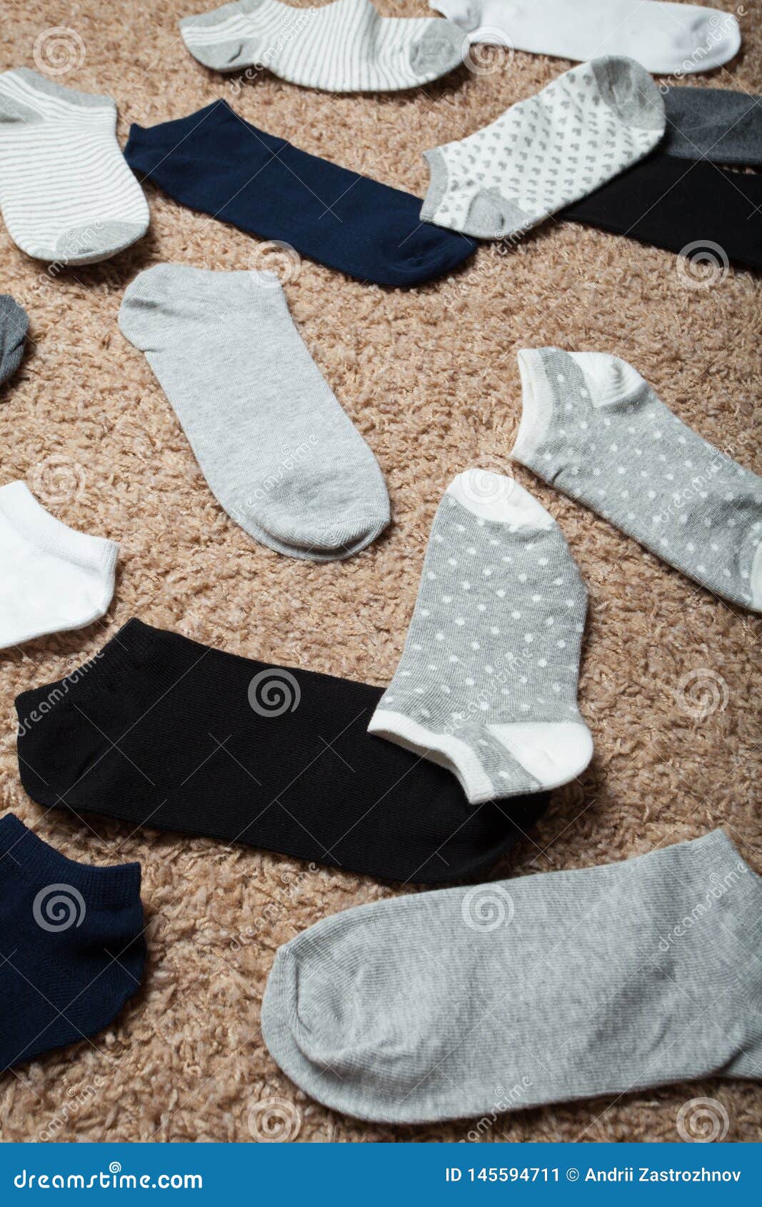 Dirty Socks on the Floor in the House, Vertically Stock Image