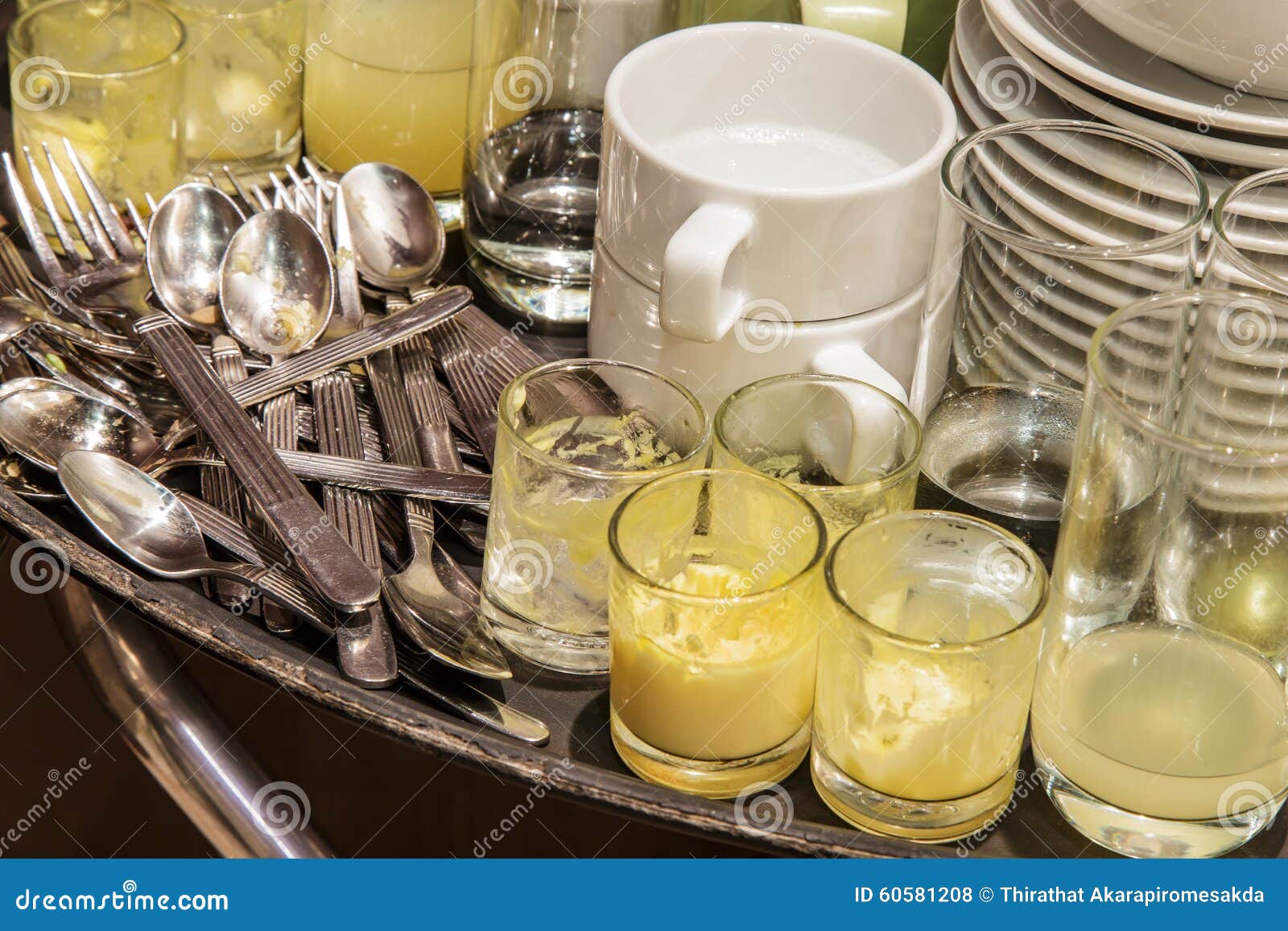 Dirty spoon and glass stock photo. Image of close, plate 60581208