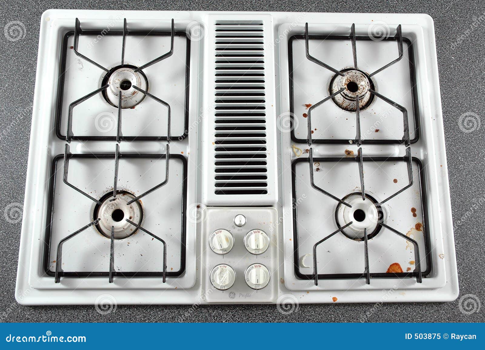 Dirty Stove Top stock image. Image of clean, nobs, burners 503875