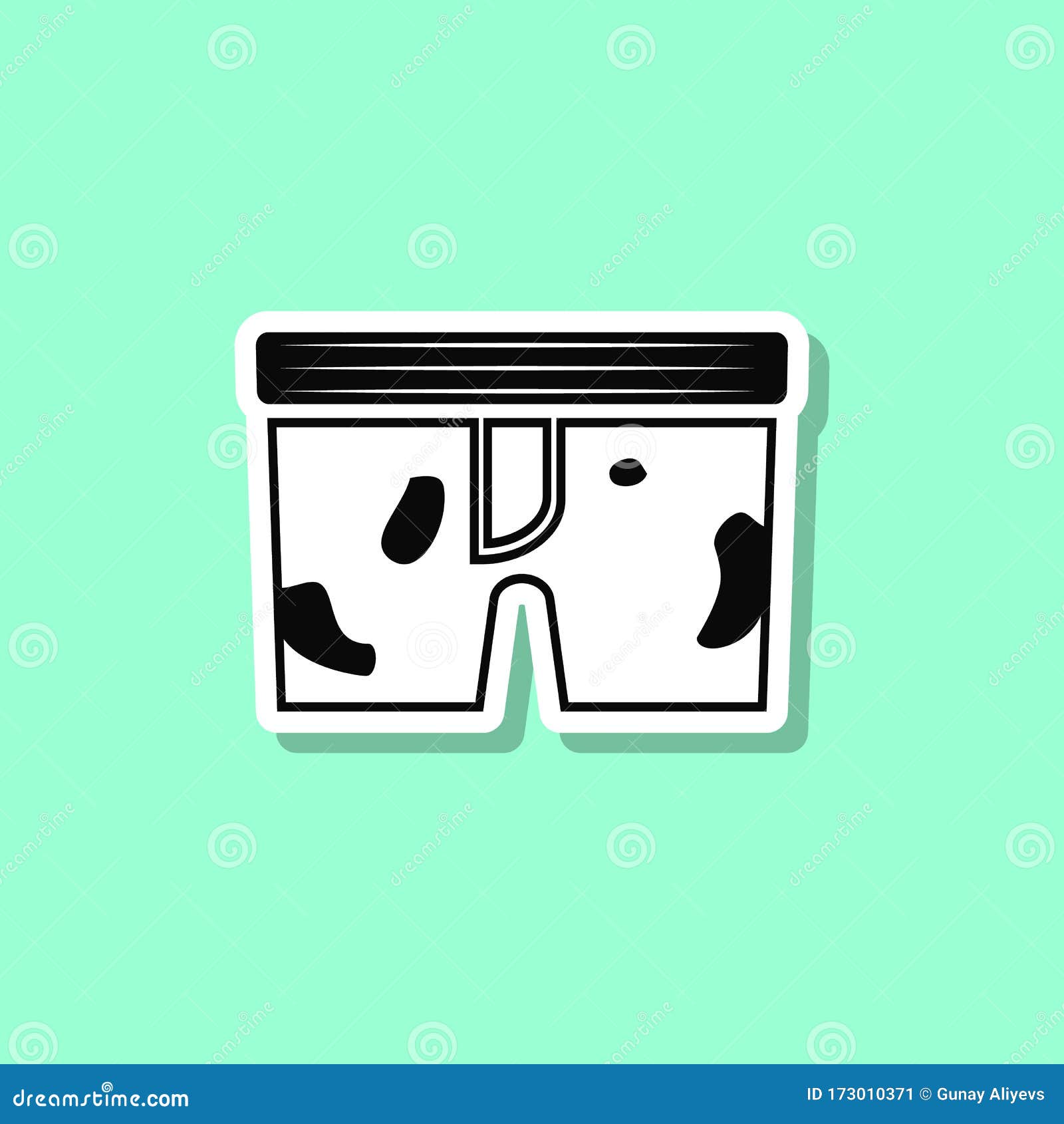 Dirty Underwear Sticker Style Icon. Simple Thin Line, Outline