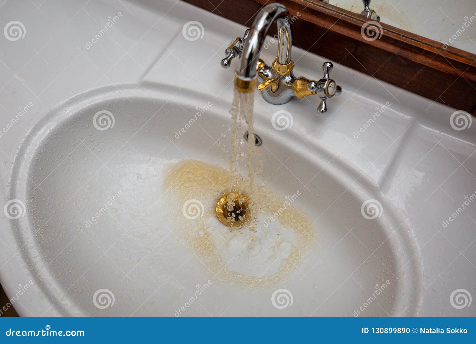 Dirty Water Flows from the Faucet Stock Photo Image of flowing, care 130899890