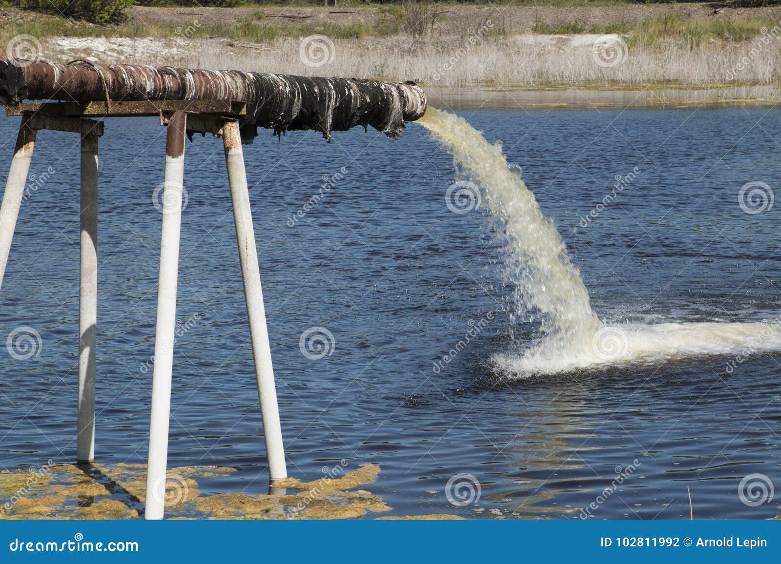 Dirty Water Flows from a Pipe Stock Photo - Image of influence, liquid ...