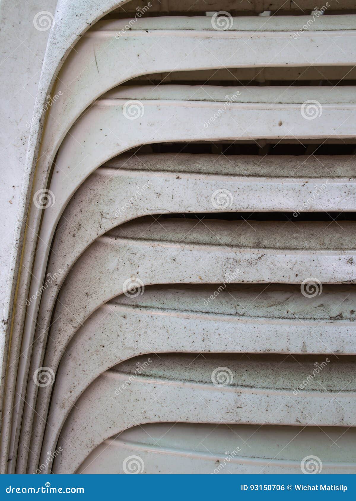 Dirty White Plastic Chairs Arranged Stock Photo Image of space