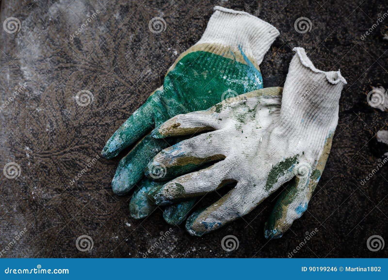 Dirty work gloves stock photo. Image of fingers, leather 90199246