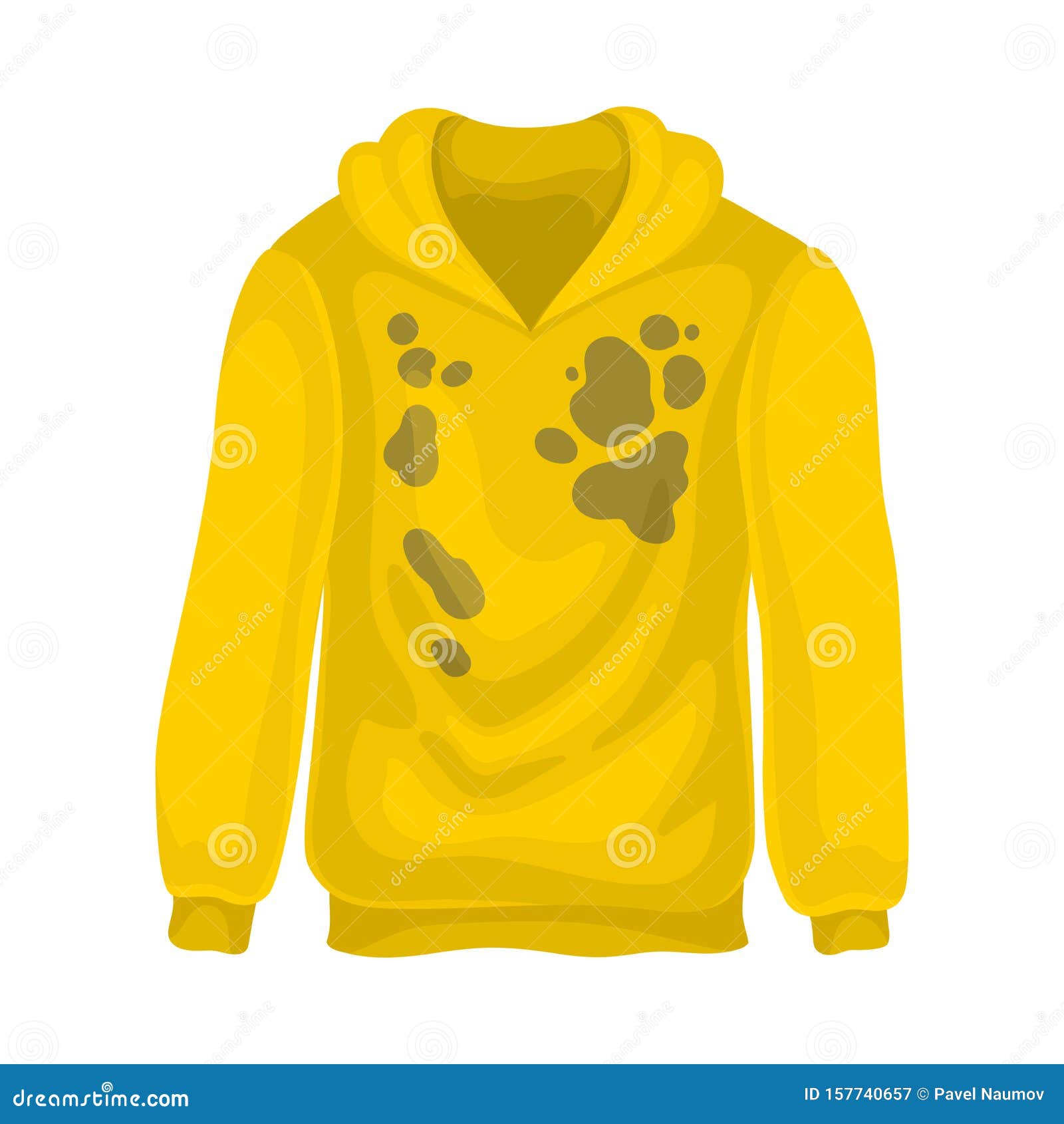 Dirty Yellow Sweatshirt. Vector Illustration on a White Background