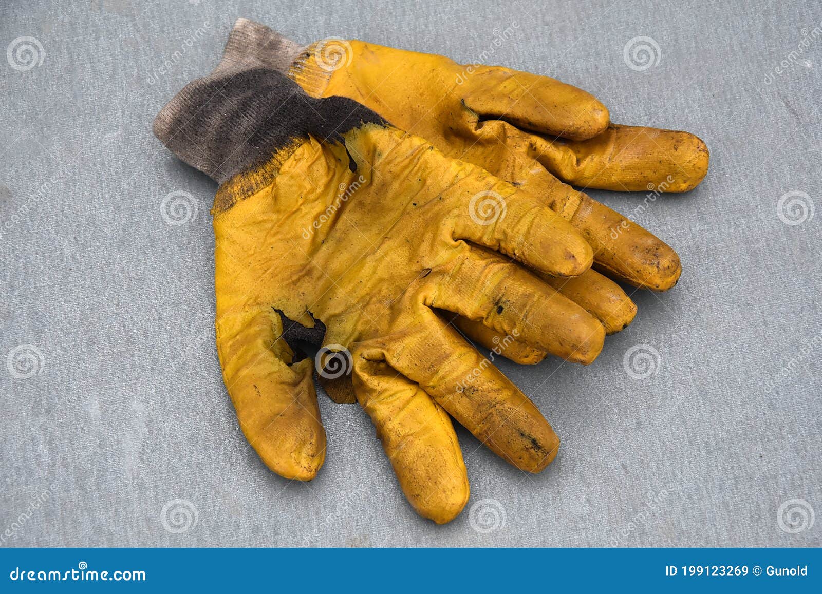 Dirty Yellow Work Gloves on the Ground Stock Image Image of lattice