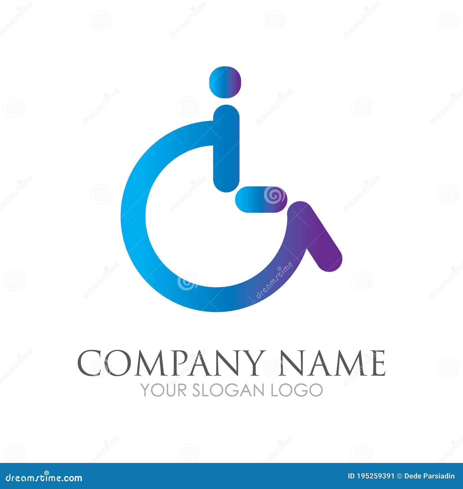 Disability Logo Vector Illustration Design Template - Vector Stock