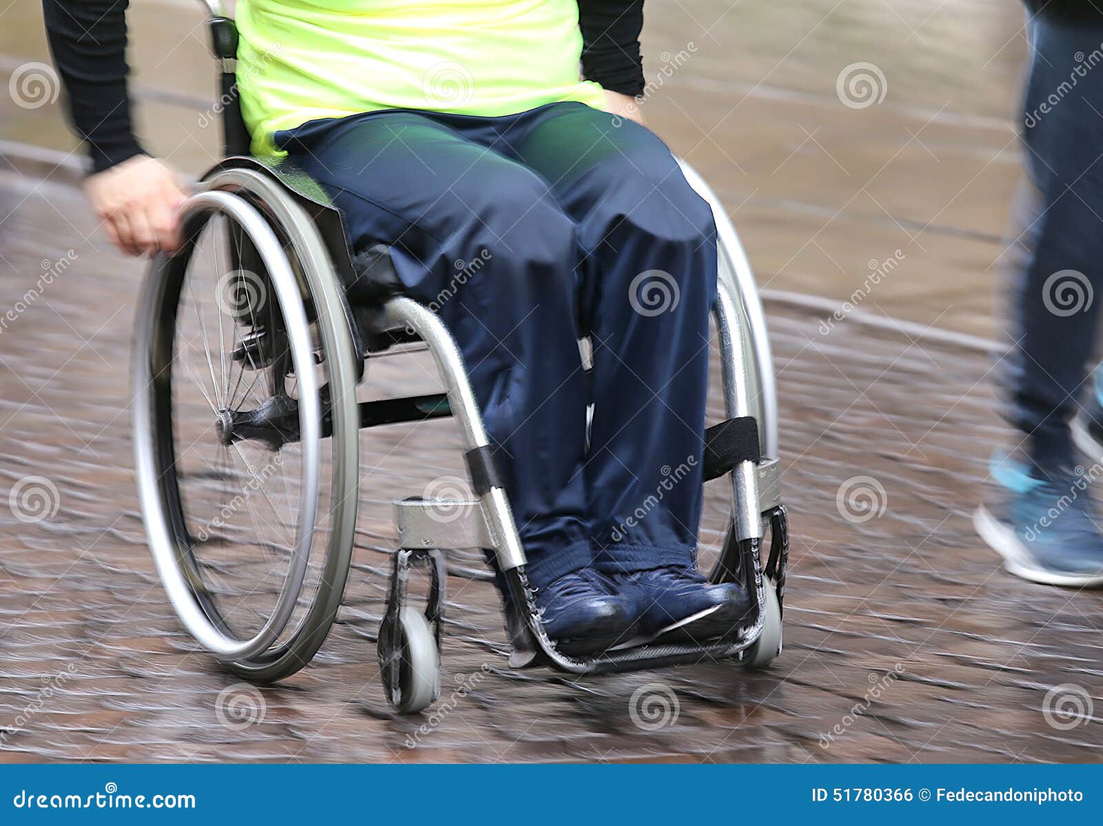 disabled athlete with the wheelchair during a competition