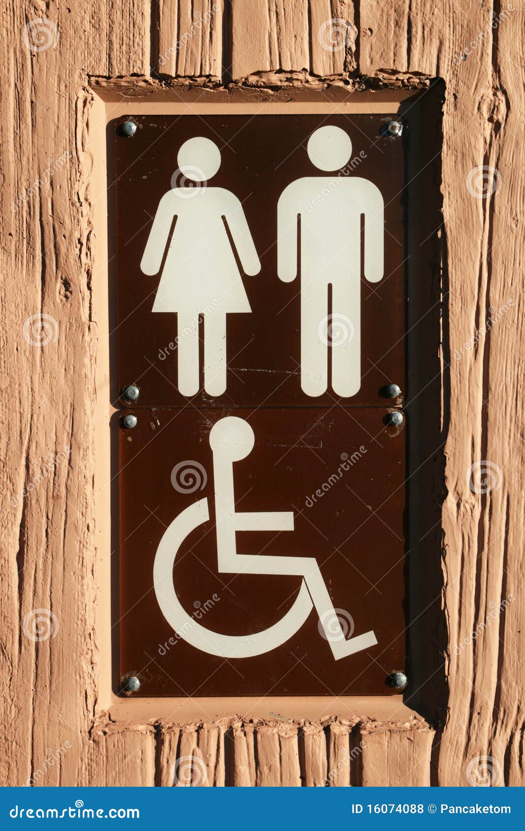 Disabled bathroom sign stock photo. Image of concrete 16074088