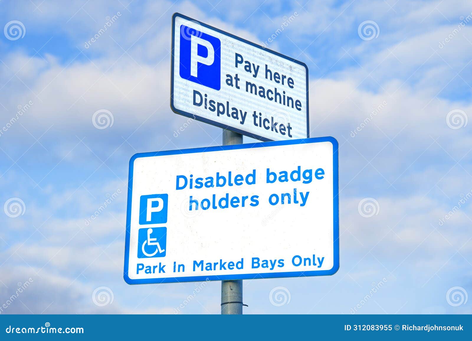 Disabled Blue Badge Holder Parking Sign for Driver Stock Image Image