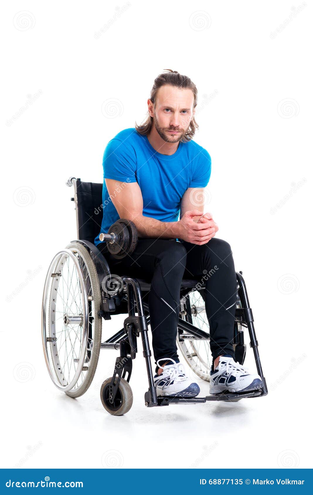 Disabled man in wheelchair stock image. Image of disability - 68877135