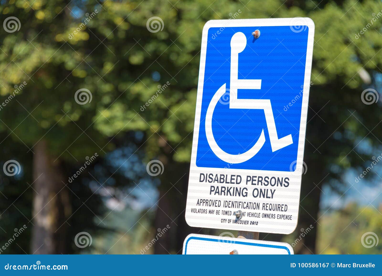 Disabled parking only sign stock image. Image of handicap 100586167