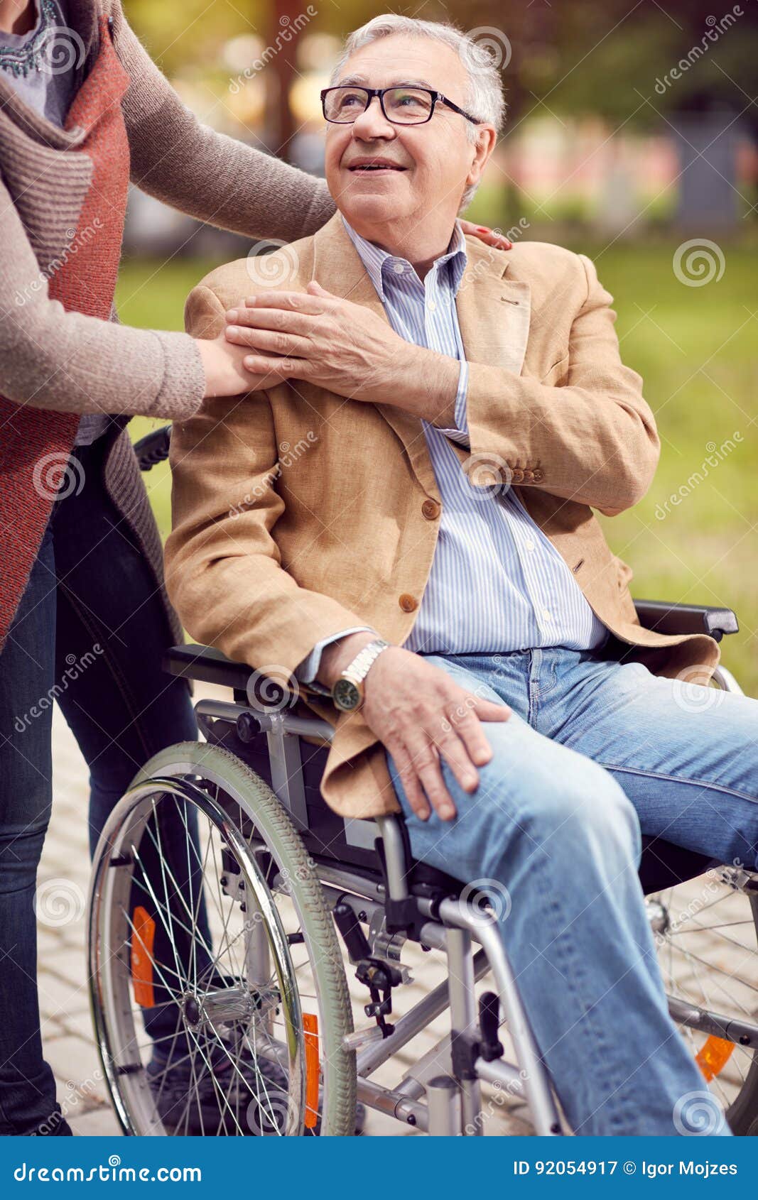 Disabled Positive Elderly Man in Wheelchair Stock Image - Image of hand ...