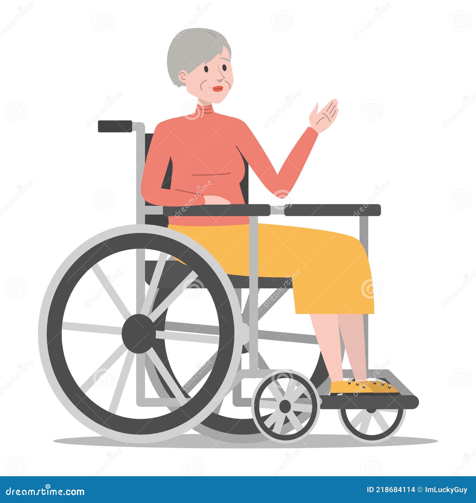 Disabled Woman in the Wheelchair Vector Isolated Stock Vector ...