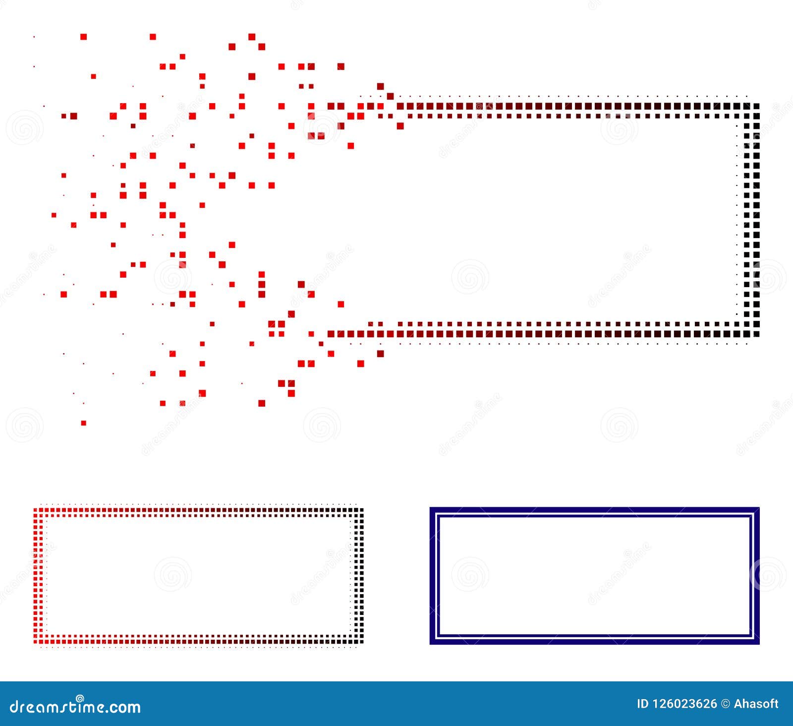 Download Disappearing Pixel Halftone Double Rectangle Frame Icon ...