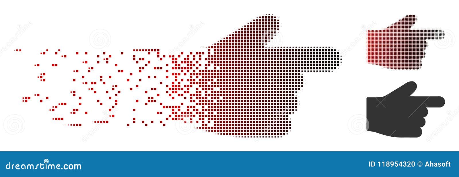 Download Disappearing Pixel Halftone Index Finger Icon Stock Vector ...