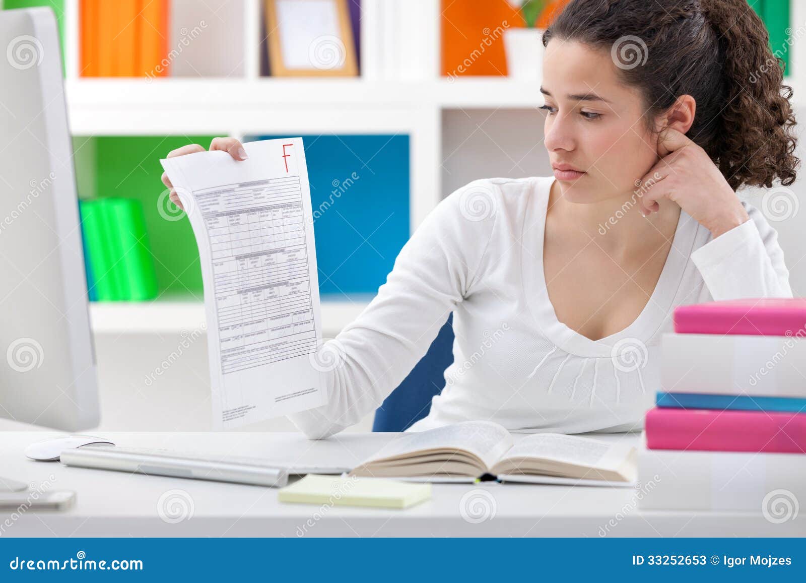 Disappoint Student With Test Result Stock Image Image of