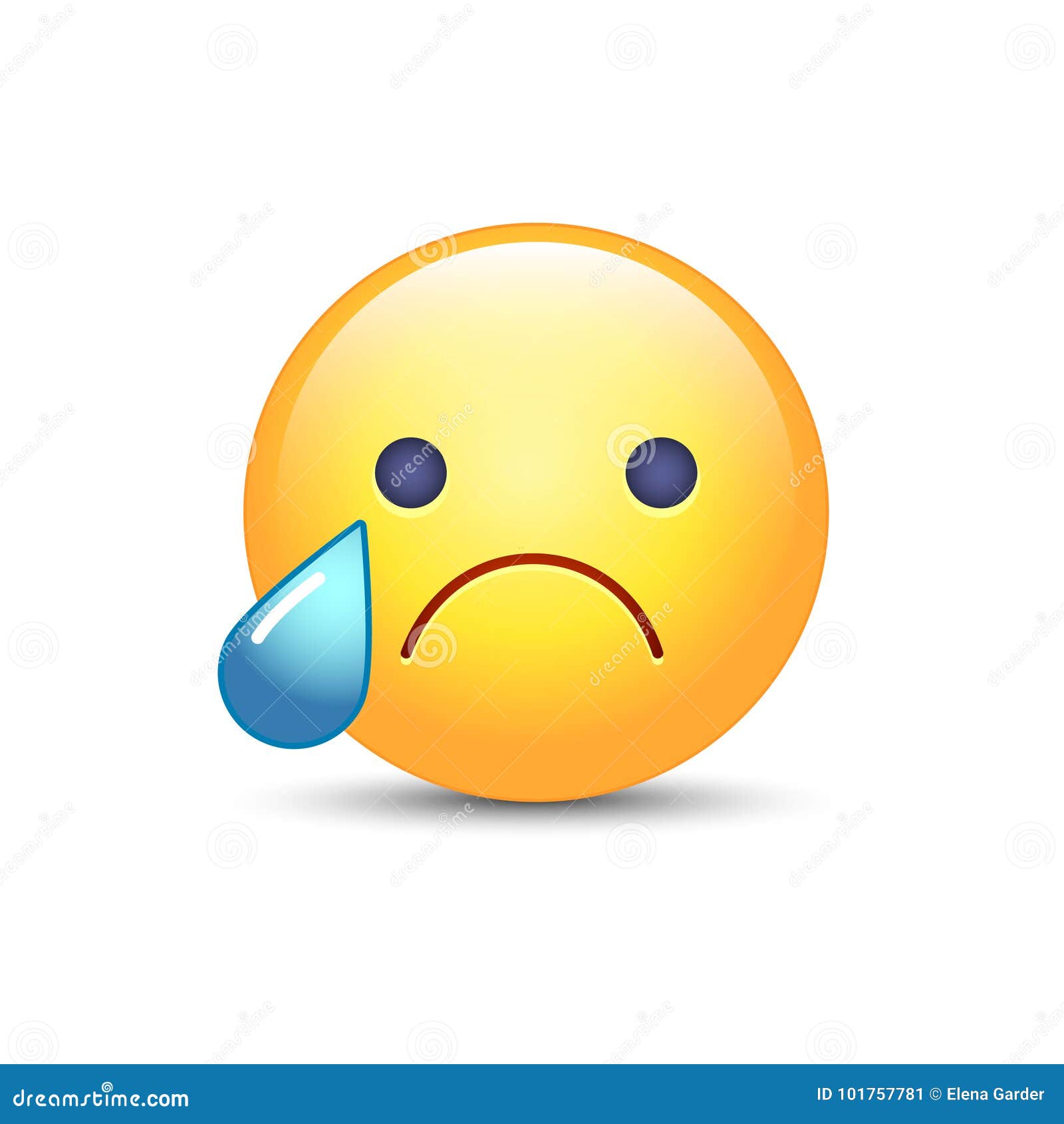 Disappointed Emoji Face. Crying Vector Cartoon Smiley. Sad ...