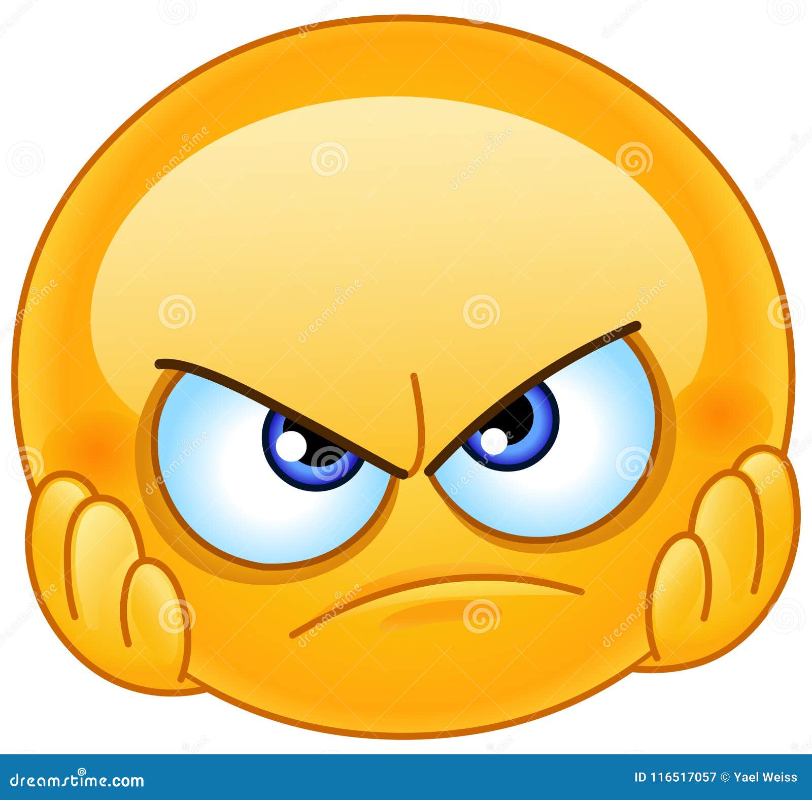 Clipart Cartoon of a Contempt Emoji Emoticon Face (Download Now) 